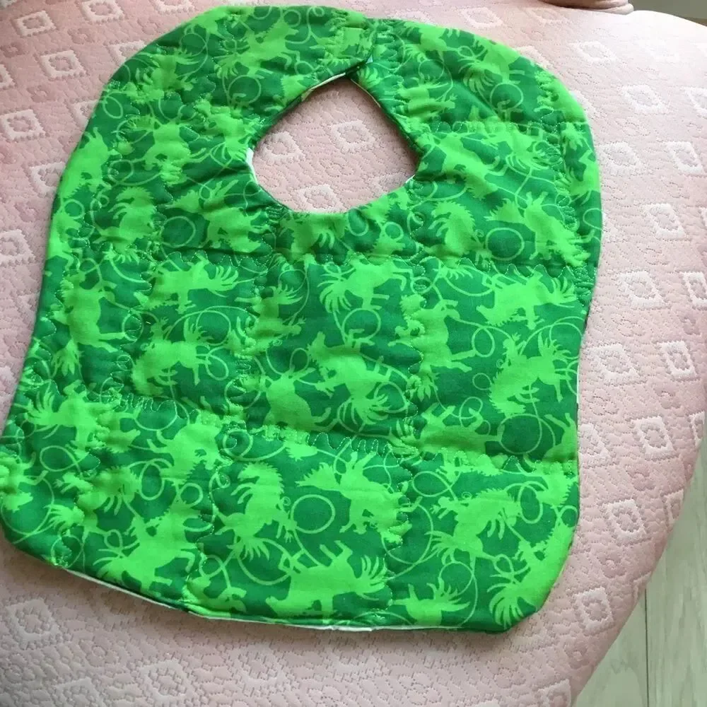 3/$25 or $12 each. NWT Reversible Hand Crafted Baby Bib in Greens